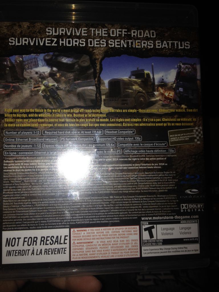 Motor Storm - Sony PlayStation 3 (PS3) video game collectible - Main Image 2