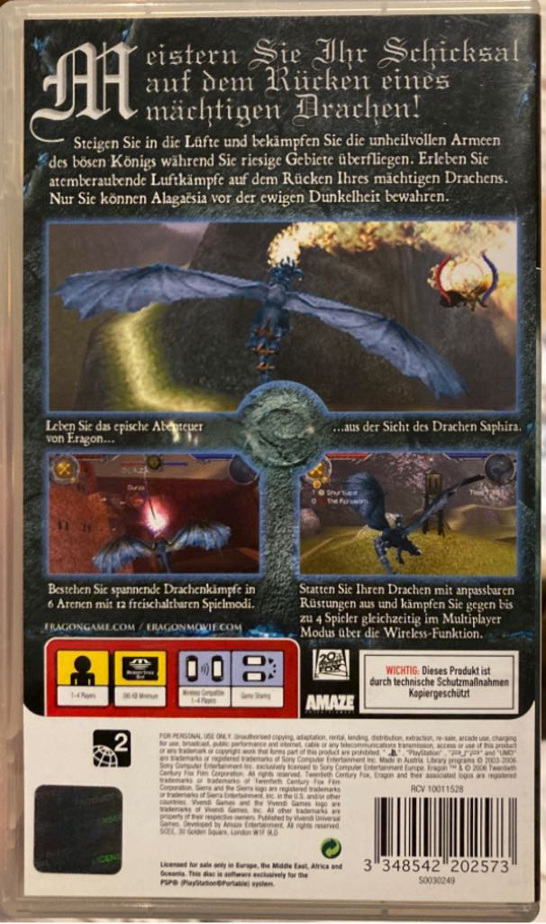 Eragon - Sony PlayStation Portable (PSP) video game collectible [Barcode 3348542202573] - Main Image 2