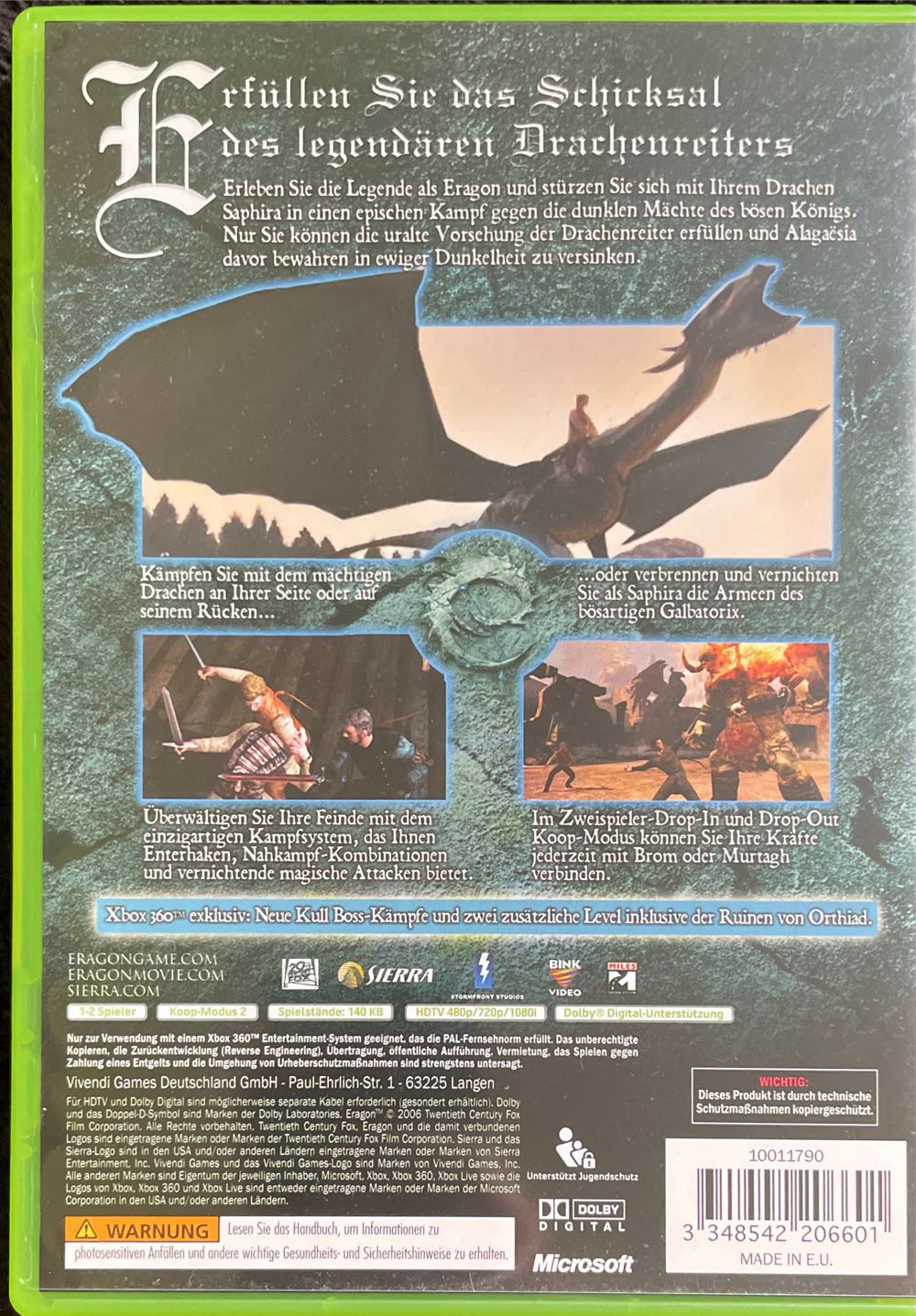 Eragon - Microsoft Xbox 360 (Vivendi Games - 1) video game collectible [Barcode 3348542206601] - Main Image 2