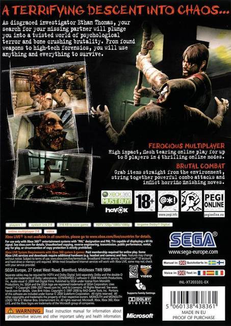 Condemned 2 - Sony PlayStation 3 (PS3) (Sega - 1) video game collectible [Barcode 5060138435353] - Main Image 2
