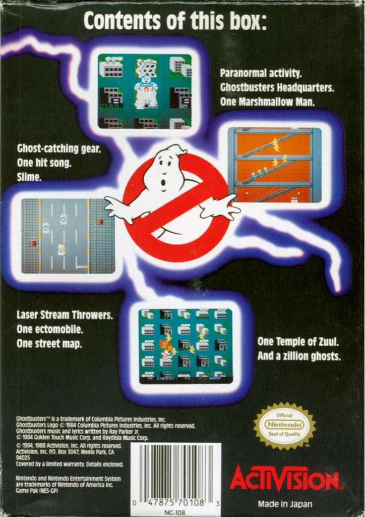 Ghostbusters - Nintendo Entertainment System (NES) (Activision) video game collectible - Main Image 2