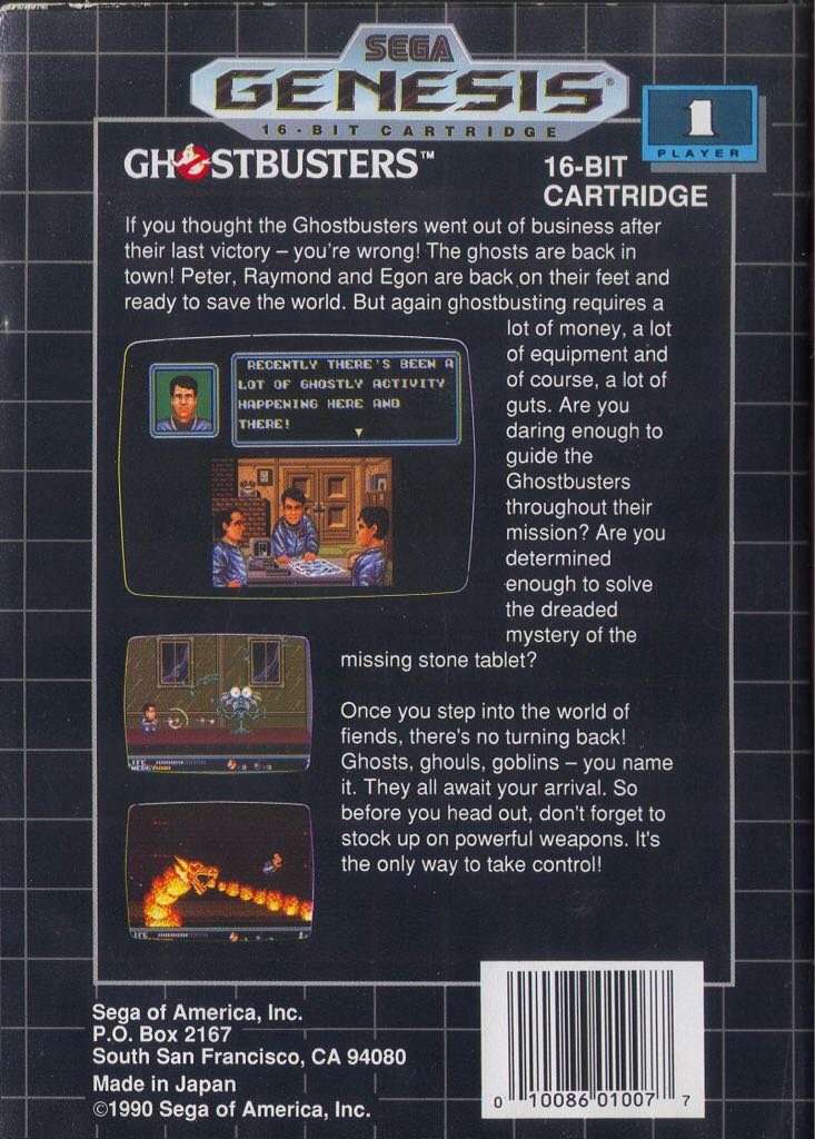 Ghostbusters - Sega Genesis (Mega Drive) (SEGA of America, Inc. - 1) video game collectible - Main Image 2