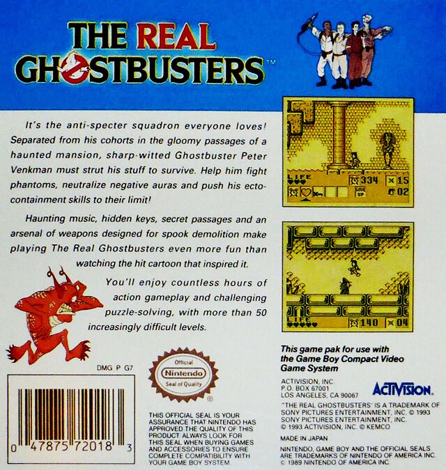 The real Ghostbusters - Nintendo Game Boy video game collectible - Main Image 2