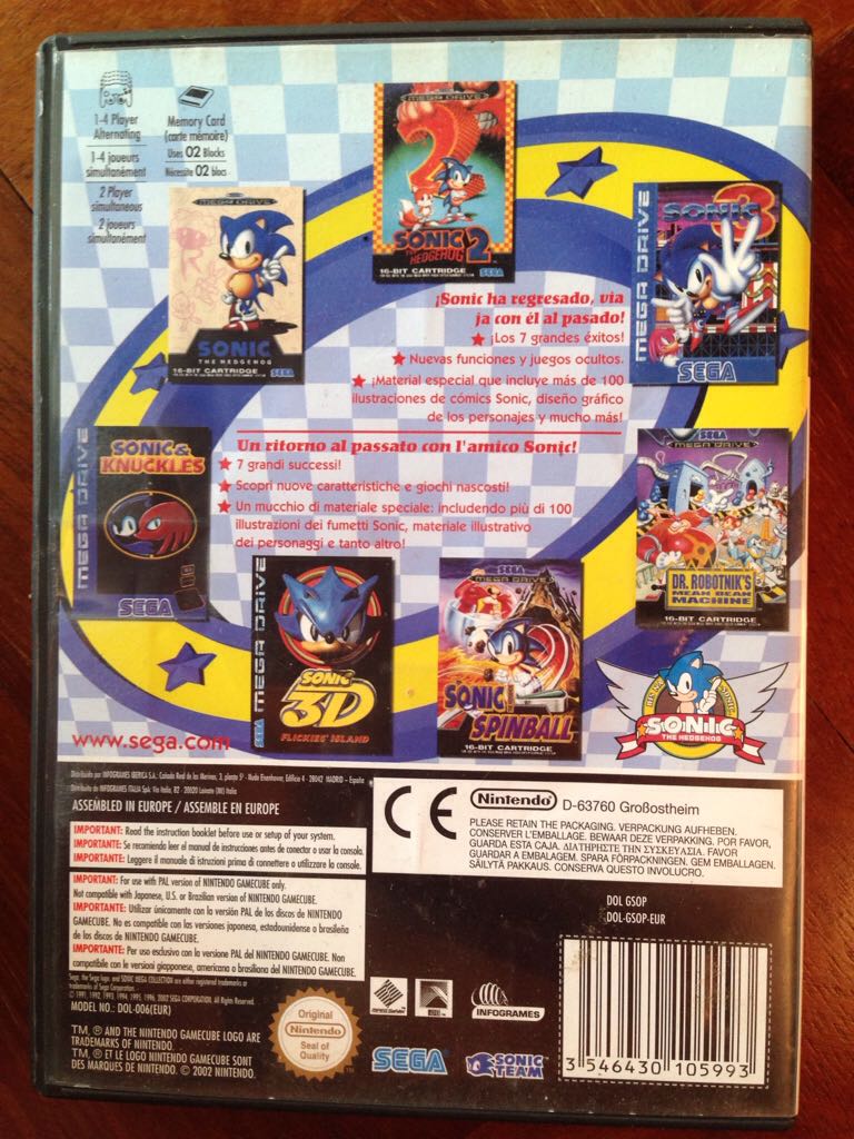Sonic Mega Collection - Nintendo GameCube (Sega) video game collectible [Barcode 3546430105993] - Main Image 2