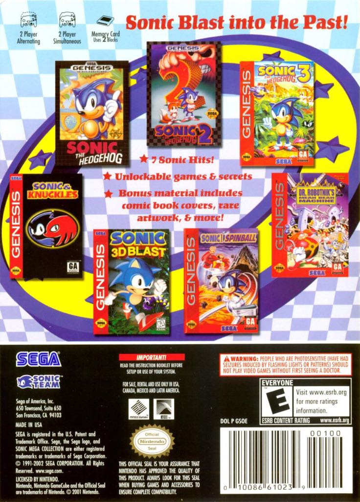 Sonic Mega Collection - Nintendo GameCube (Infogrames - 1) video game collectible [Barcode 3546430106082] - Main Image 2
