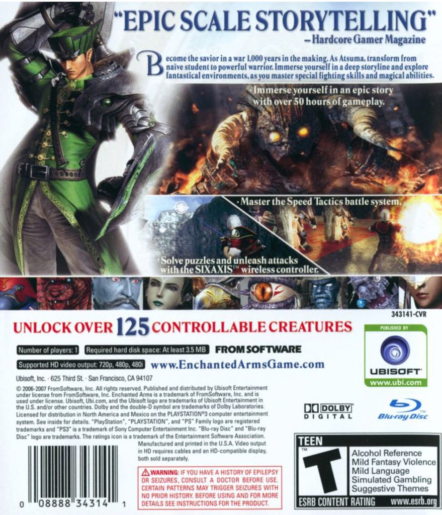 Enchanted Arms - Sony PlayStation 3 (PS3) (Ubisoft - 1) video game collectible [Barcode 3307210251473] - Main Image 2