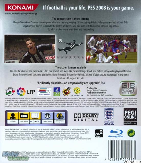 Pro Evolution Soccer 2008 - Sony PlayStation 3 (PS3) (1-7) video game collectible [Barcode 4012927050323] - Main Image 2