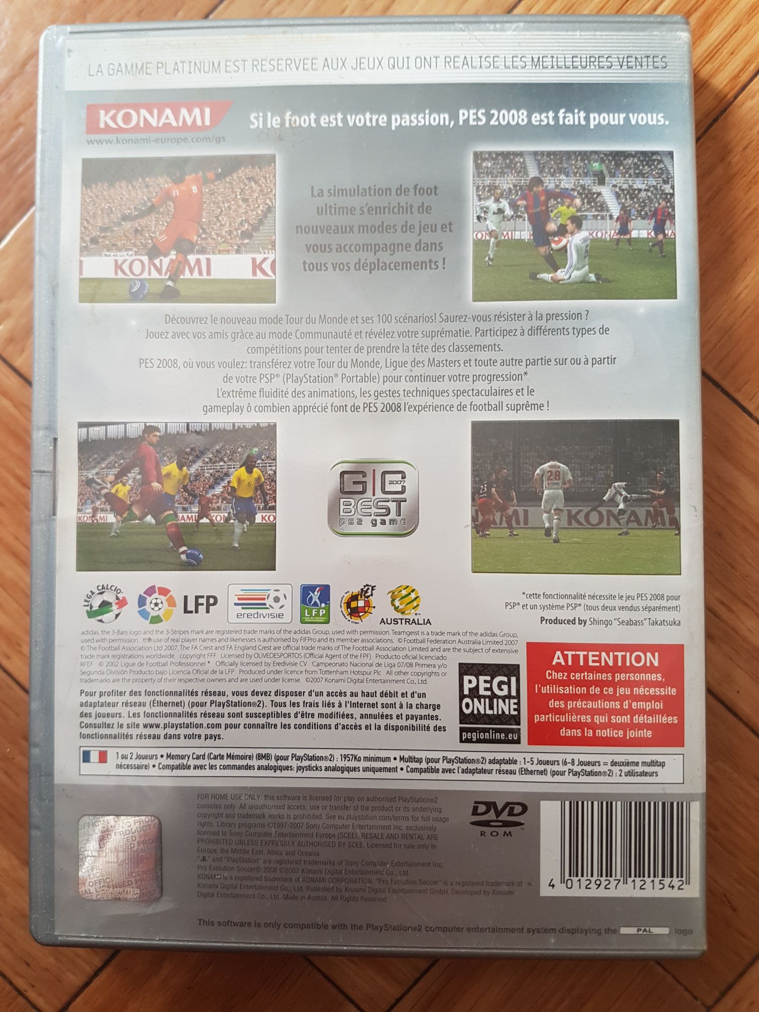 PES 2008 Pro Evolution Soccer 2008 - Sony PlayStation 2 (PS2) (Konami - 1-2) video game collectible [Barcode 4012927121542] - Main Image 2