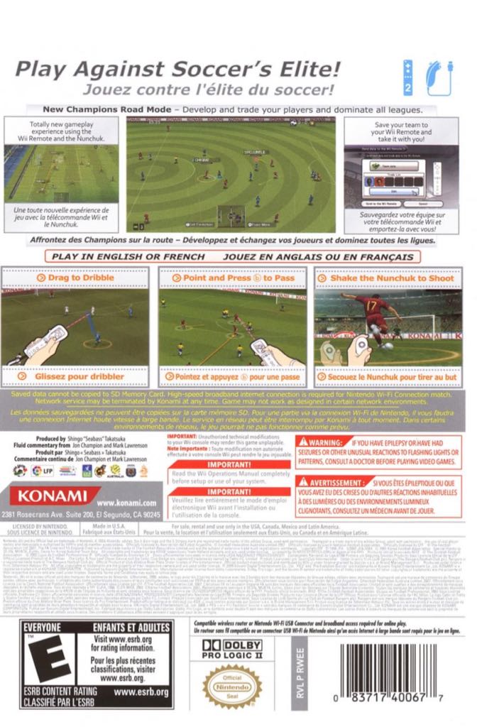 Pro Evolution Soccer 2008 - Nintendo Wii video game collectible - Main Image 2