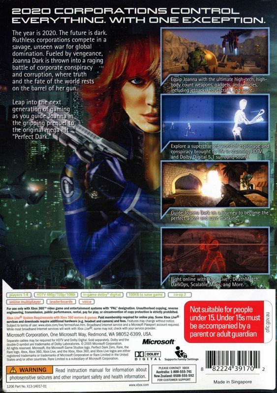 Perfect Dark Zero - Microsoft Xbox 360 (Xbox Games Studios - 1-4) video game collectible [Barcode 882224053730] - Main Image 2