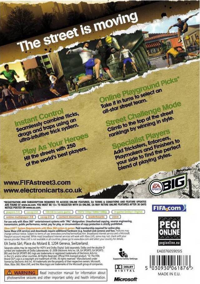 FIFA Street 3 - Microsoft Xbox 360 (Ea Sports - 4) video game collectible [Barcode 014633155617] - Main Image 2