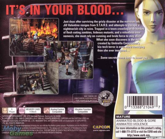 Resident Evil 3 Nemesis - Sony PlayStation video game collectible - Main Image 2