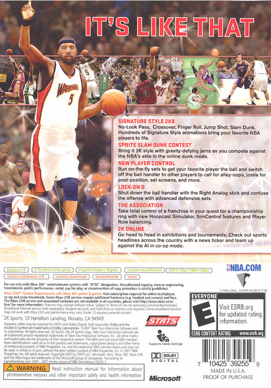 NBA 2K8 - Microsoft Xbox 360 (2K Games - 1-8) video game collectible [Barcode 5026555246811] - Main Image 2