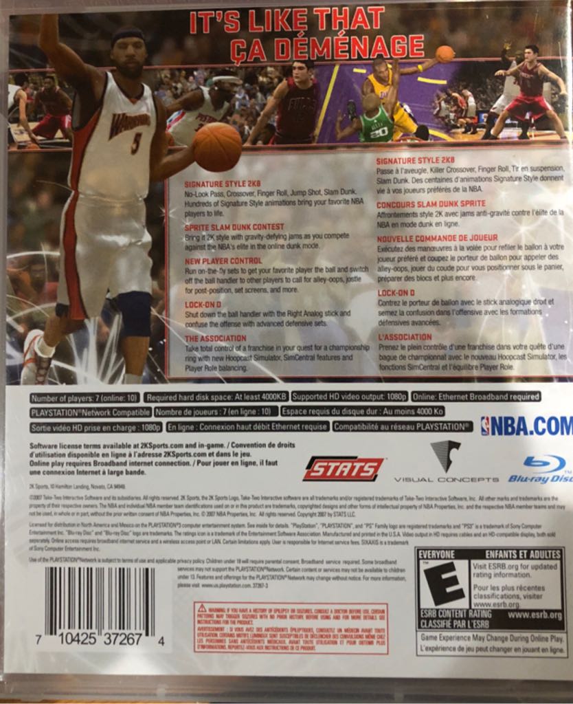 NBA 2K8 - Sony PlayStation 3 (PS3) (2K Sports - 4) video game collectible [Barcode 710425372674] - Main Image 2