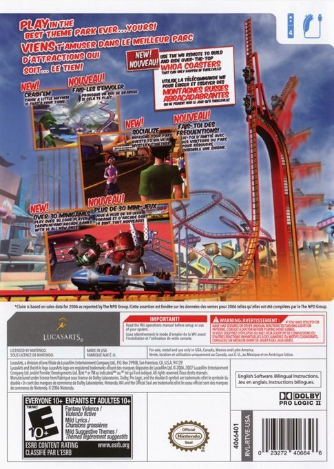 Thrillville: Off The Rails - Nintendo Wii (LucasArts Entertainment) video game collectible - Main Image 2