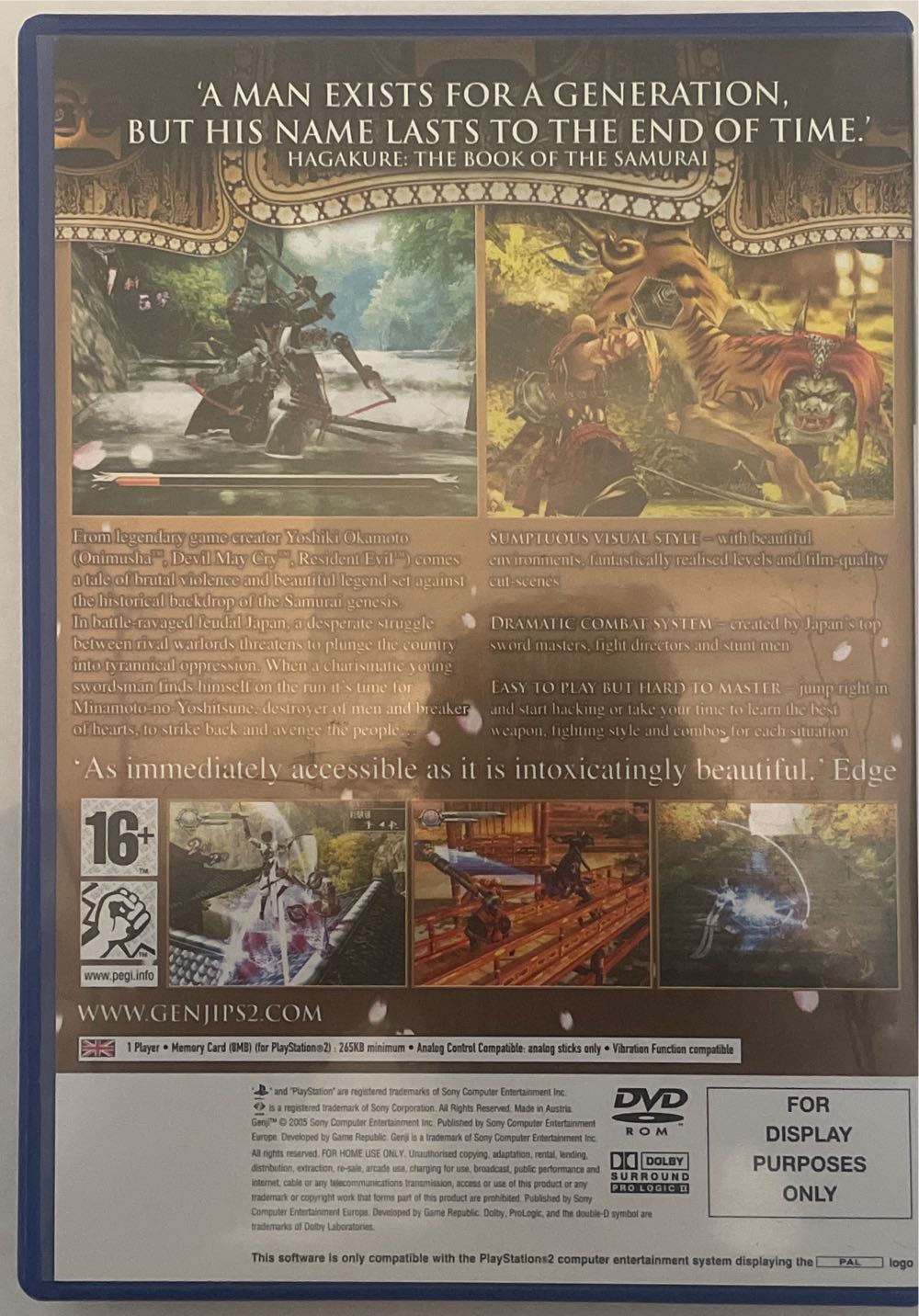 Genji - Sony PlayStation 2 (PS2) (Sony Computer Entertainment - 1) video game collectible [Barcode 711719165118] - Main Image 2