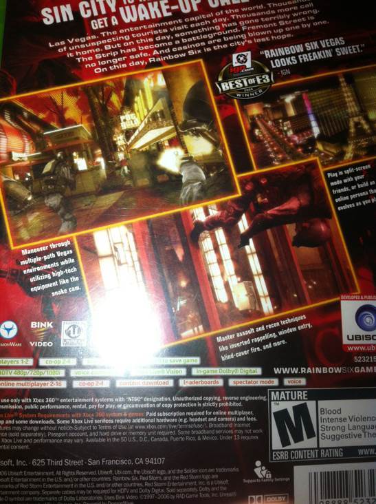 Rainbow Six Vegas - Microsoft Xbox 360 video game collectible - Main Image 2