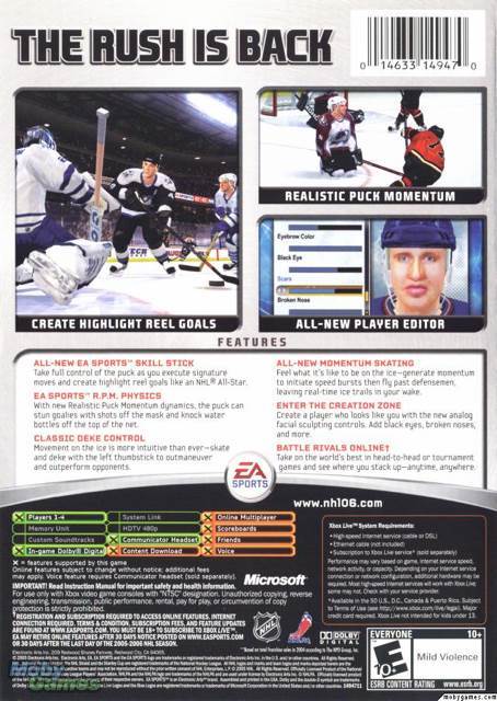 NHL 06 - Microsoft Xbox (Electronic Arts - 1-4) video game collectible [Barcode 014633149470] - Main Image 2