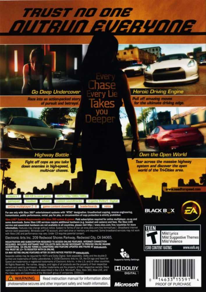 Need for Speed: Undercover - Microsoft Xbox 360 (EA - Originale - 1) video game collectible [Barcode 5035225067434] - Main Image 2