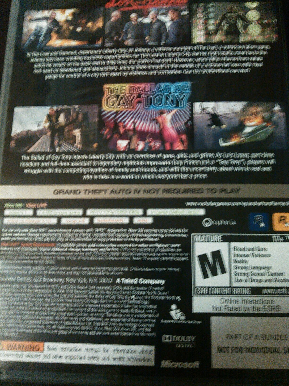 Grand Theft Auto: Episodes from Liberty City platinum hits - Microsoft Xbox 360 (Rockstar Games) video game collectible - Main Image 2