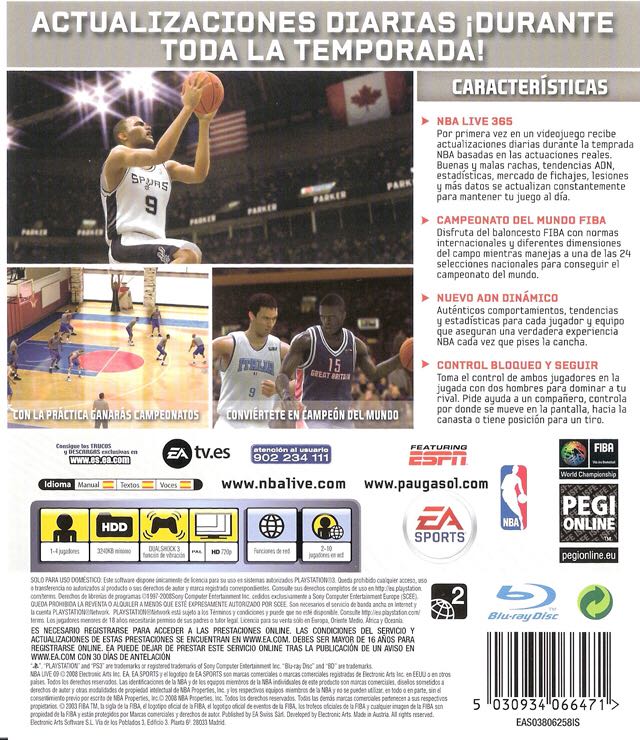 NBA Live 09 - Sony PlayStation 3 (PS3) (Ea Sports - 2) video game collectible - Main Image 2
