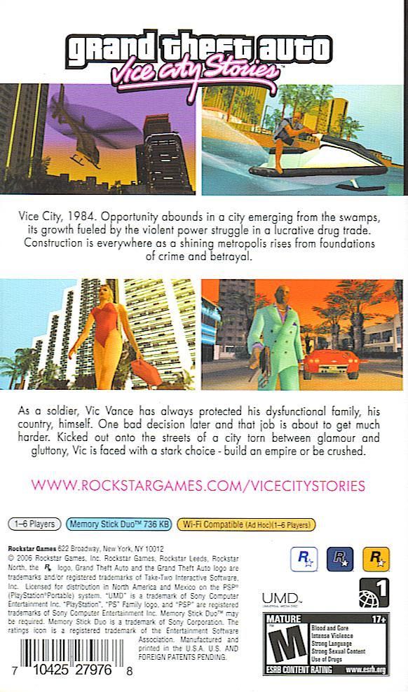 Grand Theft Auto: Vice City Stories - Sony PlayStation Portable (PSP) (Rockstar Games, Take-Two Interactive - 1) video game collectible [Barcode 5026555281621] - Main Image 2