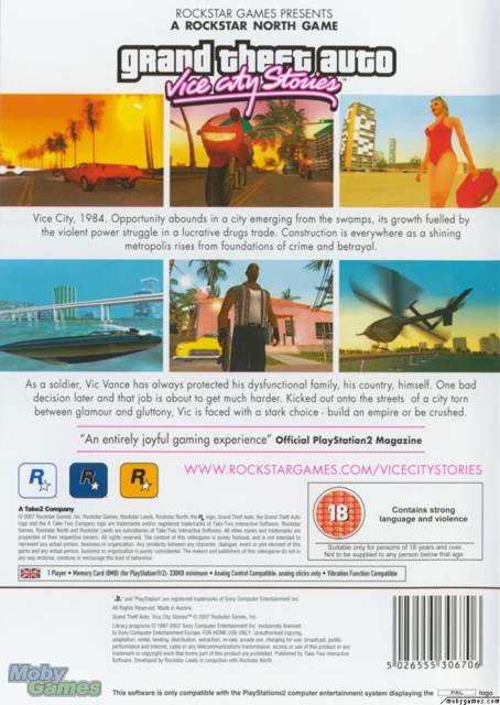 Grand Theft Auto: Vice City Stories - Sony PlayStation 2 (PS2) (Rockstar Games - 1) video game collectible [Barcode 5026555306713] - Main Image 2