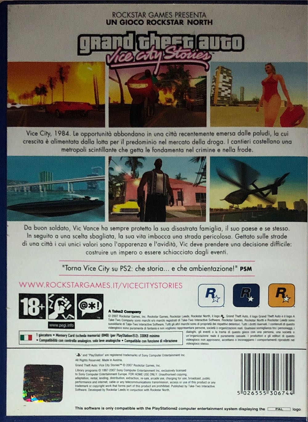 Grand Theft Auto: Vice City Stories - Sony PlayStation 2 (PS2) (Rockstar Games - 1) video game collectible [Barcode 5026555306744] - Main Image 2