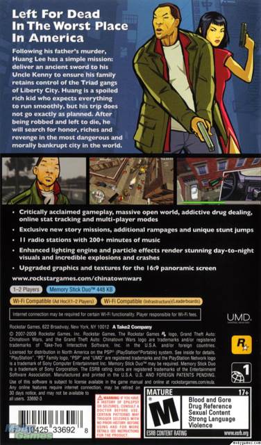 Grand Theft Auto: Chinatown Wars - Sony PlayStation Portable (PSP) (Rockstar Games - 1) video game collectible [Barcode 5026555282307] - Main Image 2