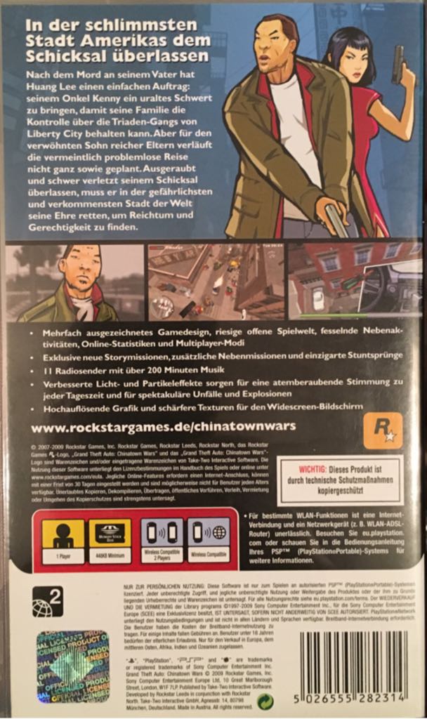 Grand Theft Auto Chinatown Wars - Sony PlayStation Portable (PSP) (Rockstar Games - 1) video game collectible [Barcode 5026555282314] - Main Image 2