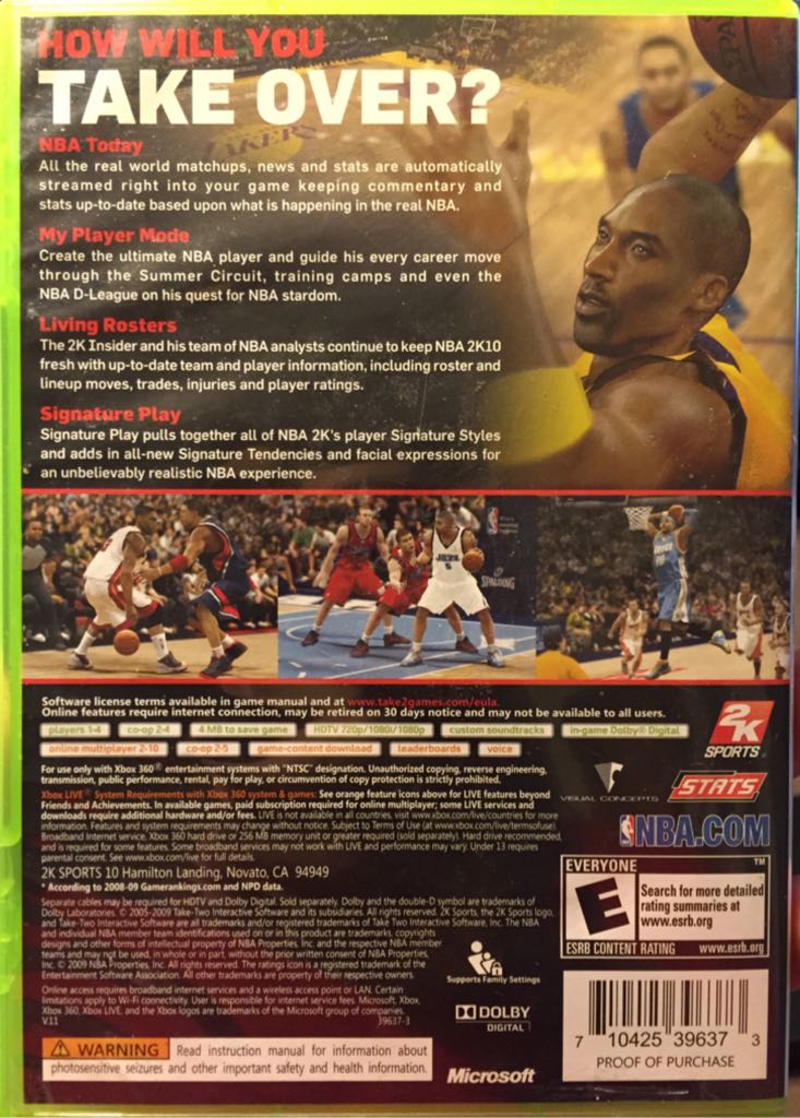 NBA 2K10 - Microsoft Xbox 360 (2K Sports) video game collectible [Barcode 5188427396373] - Main Image 2