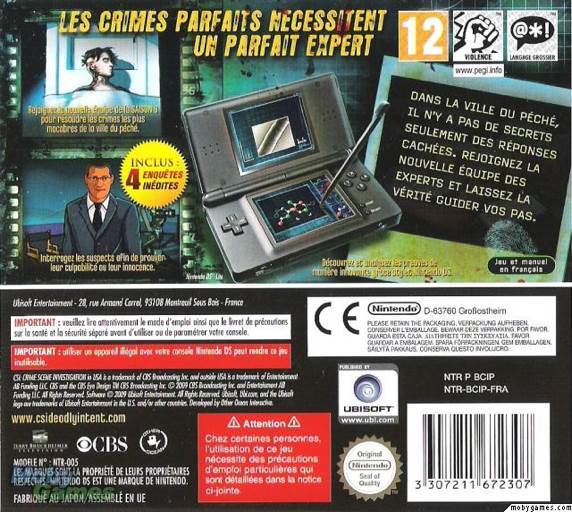 CSI: Crime Scene Investigation Deadly Intent - Nintendo DS (Ubisoft - 1) video game collectible [Barcode 008888165750] - Main Image 2