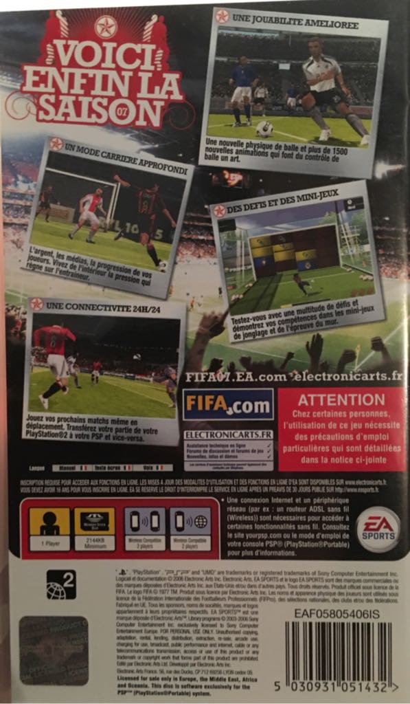 Fifa 07 - Sony PlayStation Portable (PSP) (Ea Sports) video game collectible [Barcode 5030931051432] - Main Image 2