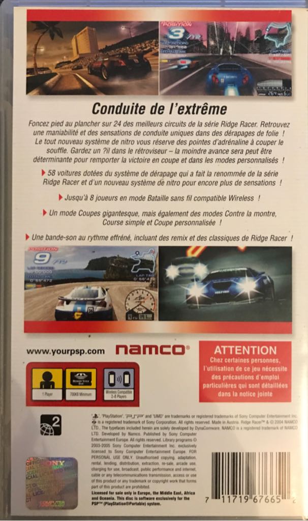 Ridge Racer - Sony PlayStation Portable (PSP) (Namco - 1) video game collectible [Barcode 711719676652] - Main Image 2
