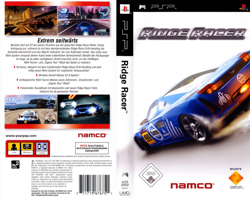 Ridge Racer - Sony PlayStation Portable (PSP) (Namco - 1) video game collectible [Barcode 711719676850] - Main Image 2