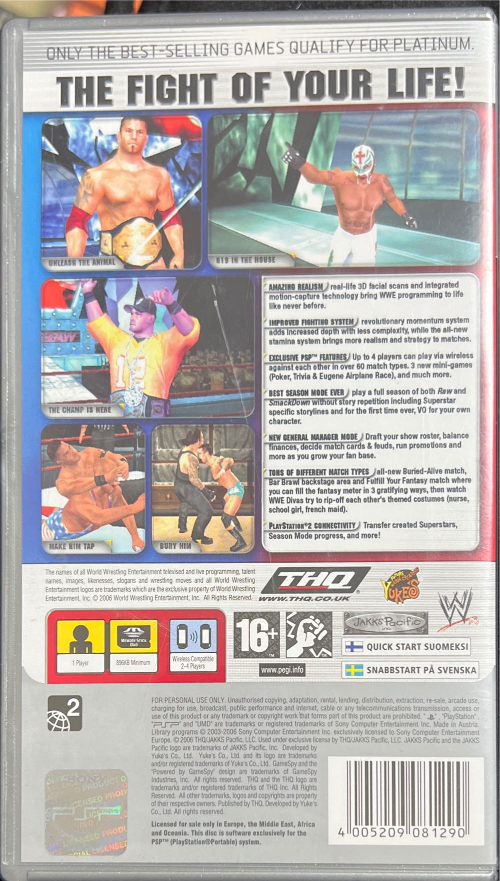WWE Smackdown Vs Raw 2006 - Sony PlayStation Portable (PSP) video game collectible [Barcode 4005209081290] - Main Image 2