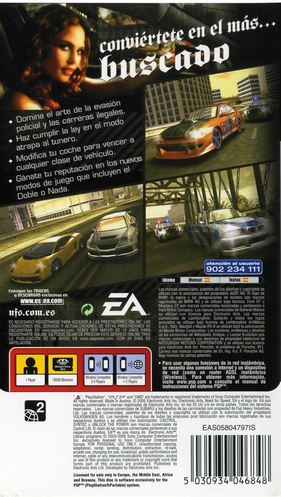 Need For Speed Most Wanted 5-1-0 - Sony PlayStation Portable (PSP) (Electronic Arts - 4) video game collectible [Barcode 5030930046842] - Main Image 2
