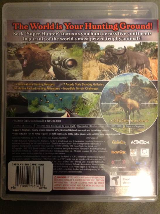Cabelas Big Game Hunter 2010 - Sony PlayStation 3 (PS3) video game collectible - Main Image 2