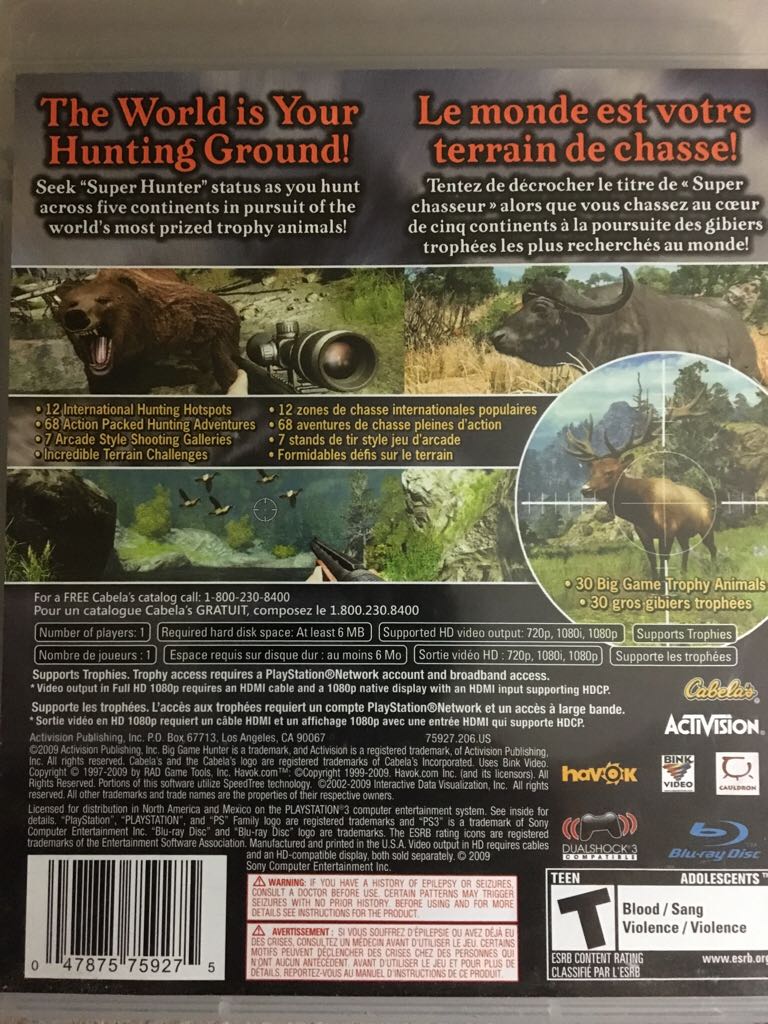 Cabelas Big Game Hunter 2010 - Sony PlayStation 3 (PS3) video game collectible - Main Image 2