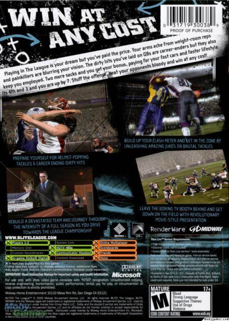 Blitz: The League - Microsoft Xbox 360 (Midway - 2) video game collectible [Barcode 031719300945] - Main Image 2
