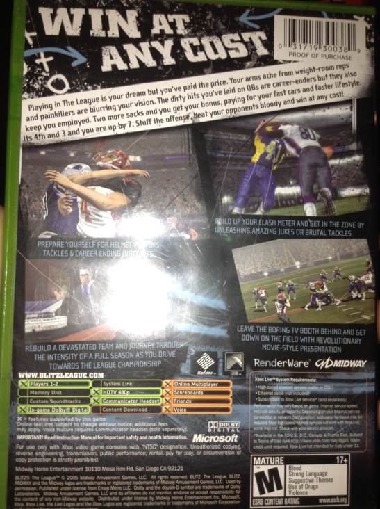 Blitz: The League - Microsoft Xbox (Midway) video game collectible - Main Image 2