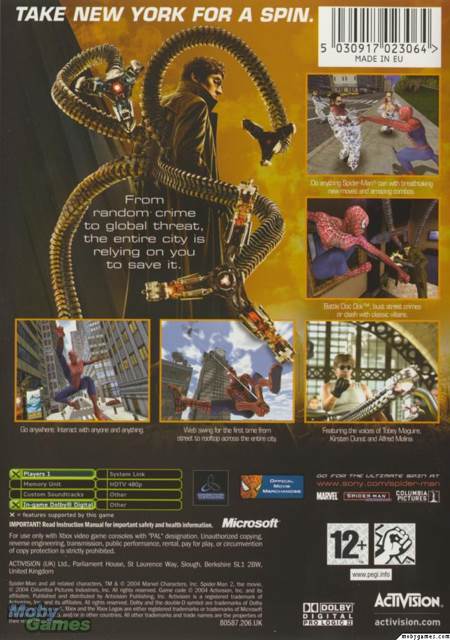 Spiderman 2 - Microsoft Xbox (Activision - 1) video game collectible [Barcode 5030917024337] - Main Image 2