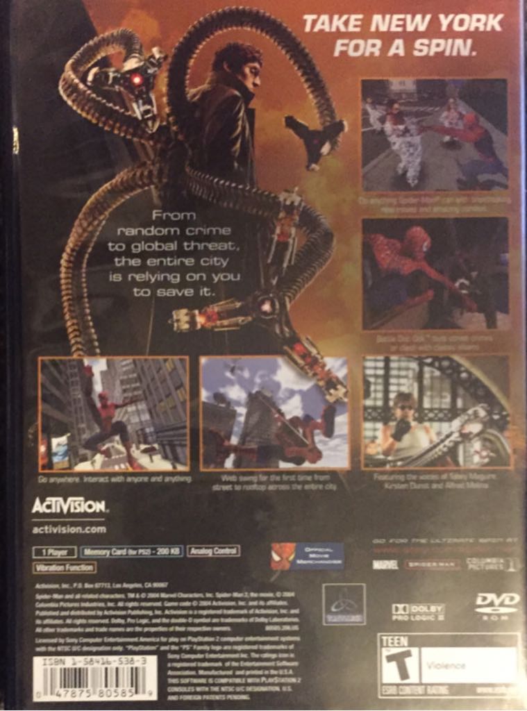 Spiderman 2 - Sony PlayStation 2 (PS2) video game collectible - Main Image 2