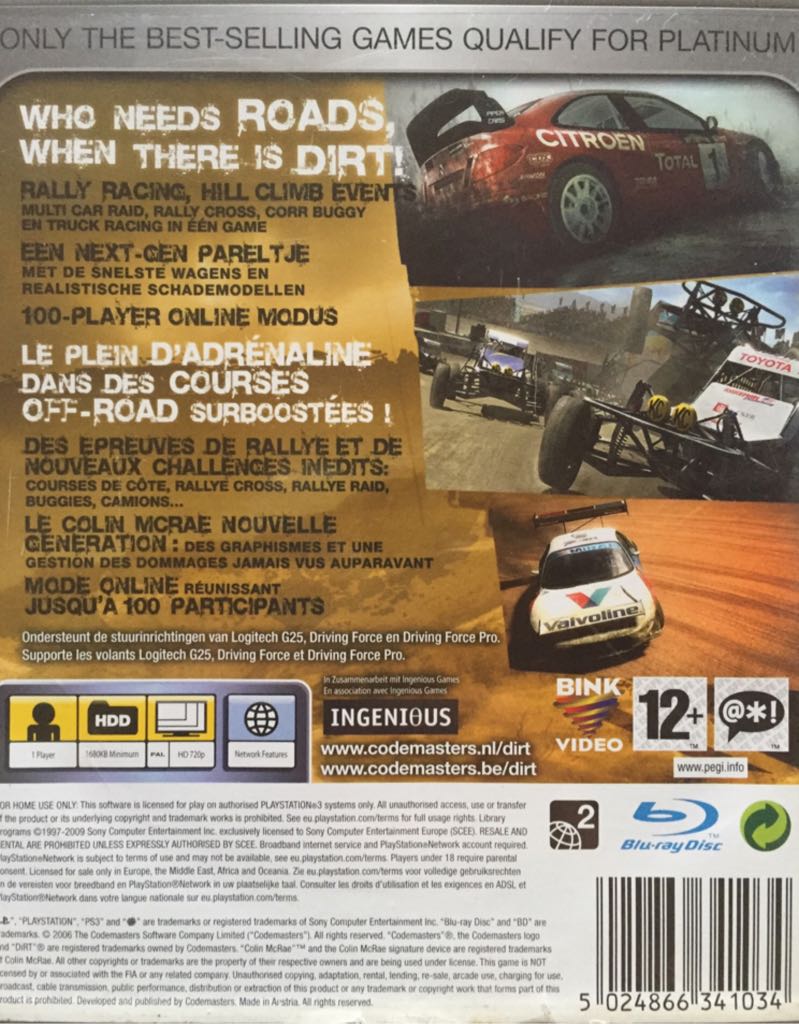 DiRT - Colin Mcrae - Sony PlayStation 3 (PS3) video game collectible [Barcode 5024866341034] - Main Image 2