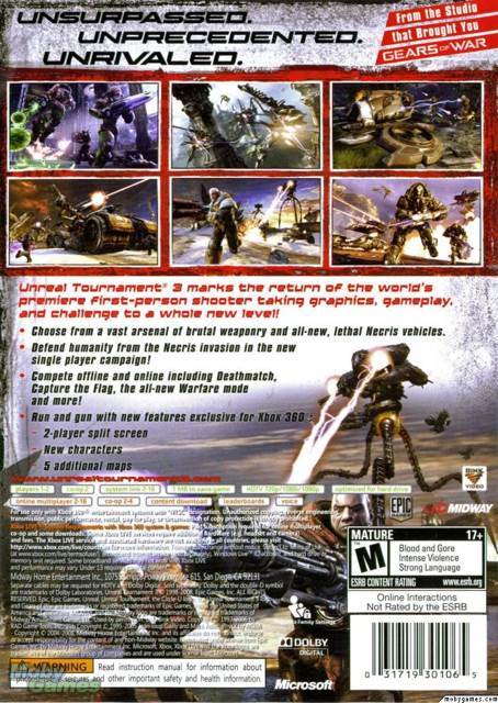 Unreal Tournament III - Microsoft Xbox 360 (Microsoft Game Studios - 1-2) video game collectible [Barcode 5037930100420] - Main Image 2