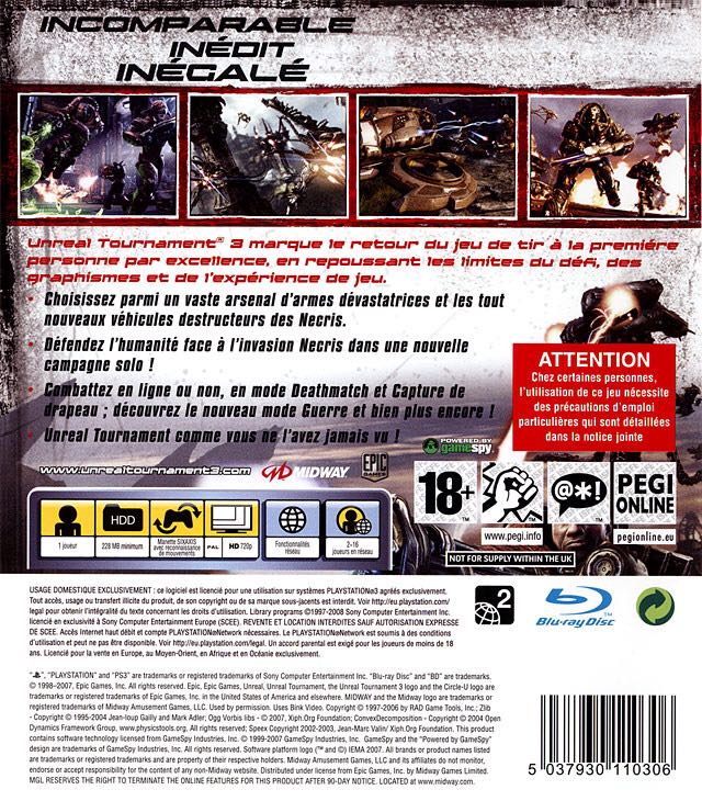 Unreal Tournament III - Sony PlayStation 3 (PS3) (Midway) video game collectible - Main Image 2