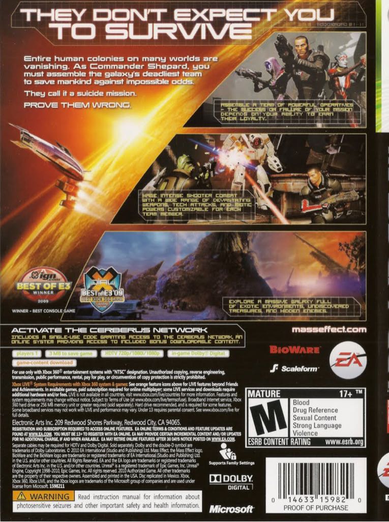 Mass Effect 2 - Microsoft Xbox 360 (EA International - 1) video game collectible [Barcode 5030941095167] - Main Image 2