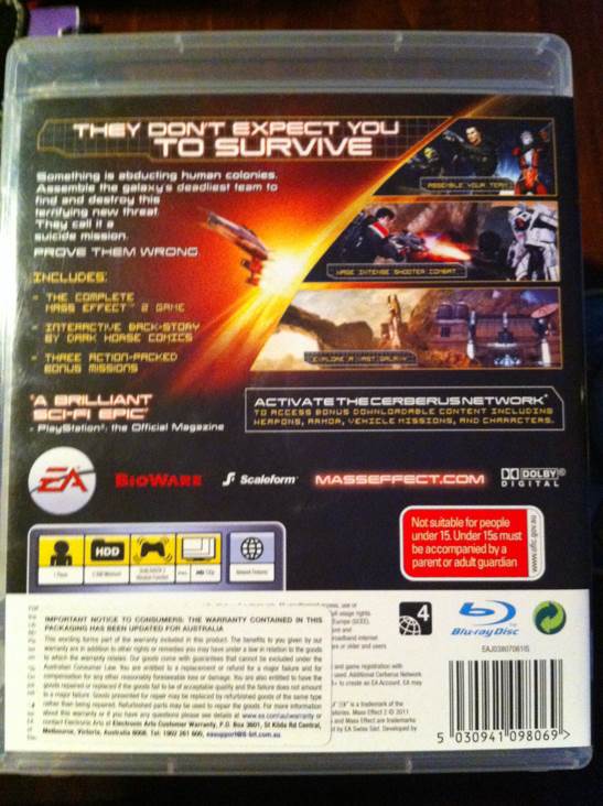 Mass Effect 2 - Sony PlayStation 3 (PS3) (Electronic Arts/EA Games - 1) video game collectible [Barcode 5030941098069] - Main Image 2