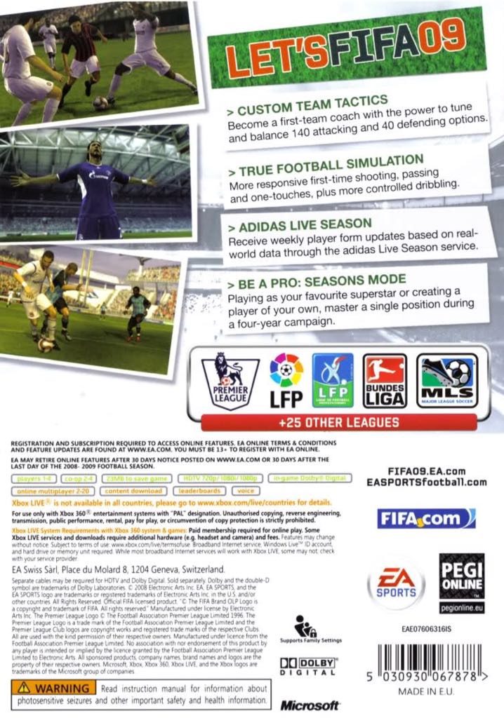 FIFA 09 - Microsoft Xbox 360 (EA - 4) video game collectible [Barcode 5030934067874] - Main Image 2