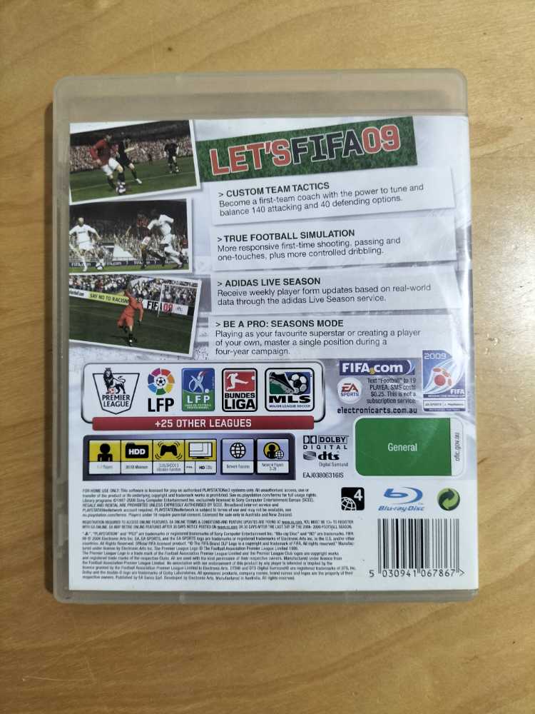 FIFA 09 - Sony PlayStation 3 (PS3) (Electronic Arts/EA Games - 8) video game collectible [Barcode 5030941067867] - Main Image 2